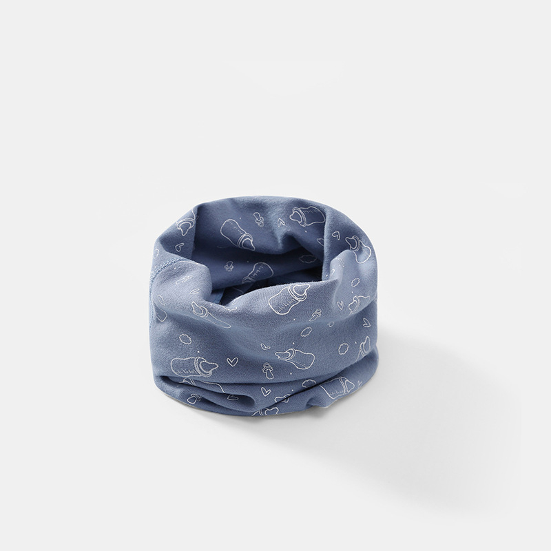 Детски памучен шал с карикатурен принт, дълга тръбна форма, печат върху гладка тъкан, за пролет, есен и зима