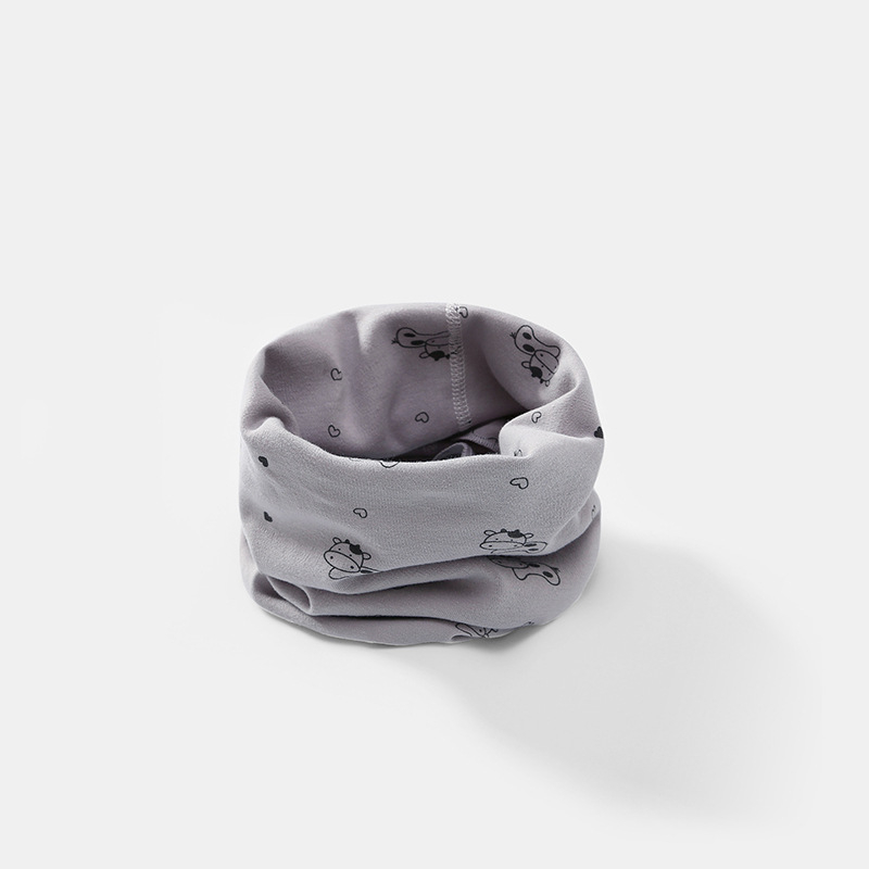 Детски памучен шал с карикатурен принт, дълга тръбна форма, печат върху гладка тъкан, за пролет, есен и зима