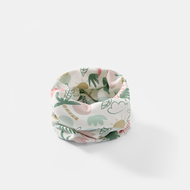 Детски памучен шал с карикатурен принт, дълга тръбна форма, печат върху гладка тъкан, за пролет, есен и зима