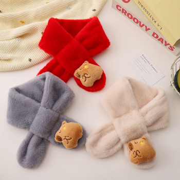 Παιδικό κασκόλ, Unisex, Πολυεστέρας, Warp-πλεκτό, Μονόχρωμο μοτίβο, Κρατά ζεστά το σώμα σας το φθινόπωρο και το χειμώνα