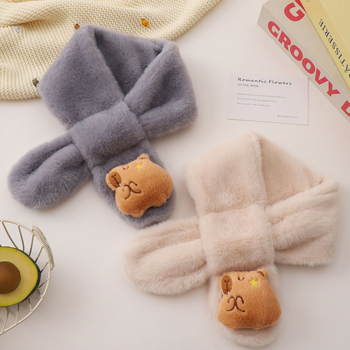 Παιδικό κασκόλ, Unisex, Πολυεστέρας, Warp-πλεκτό, Μονόχρωμο μοτίβο, Κρατά ζεστά το σώμα σας το φθινόπωρο και το χειμώνα