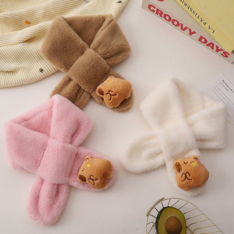 Детски шал, унисекс, полиестер, Warp-плетен, монохромен модел, поддържа топлината през есен и зима