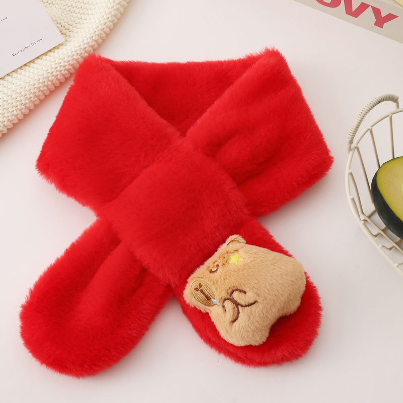 Παιδικό κασκόλ, Unisex, Πολυεστέρας, Warp-πλεκτό, Μονόχρωμο μοτίβο, Κρατά ζεστά το σώμα σας το φθινόπωρο και το χειμώνα