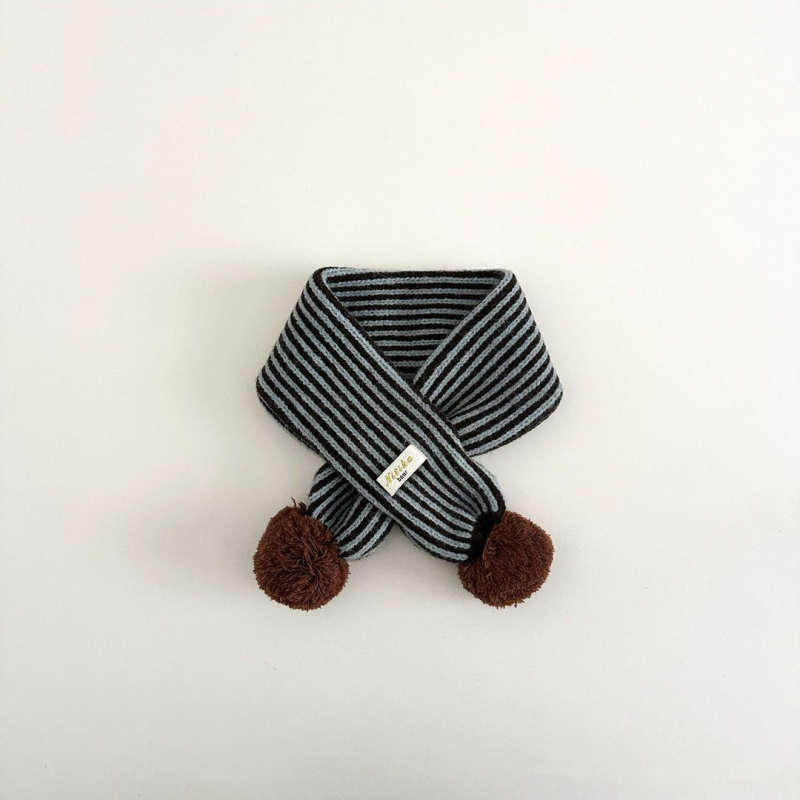 Детски шал, унисекс, зима, райета, правоъгълна форма