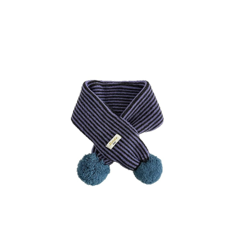 Детски шал, унисекс, зима, райета, правоъгълна форма