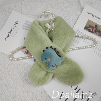 Unisex φουλάρι από plush για φθινοπώρο και χειμώνα, μονοχρωματικό σχέδιο, warp-knitted ύφασμα, ζεστό