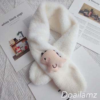 Unisex φουλάρι από plush για φθινοπώρο και χειμώνα, μονοχρωματικό σχέδιο, warp-knitted ύφασμα, ζεστό