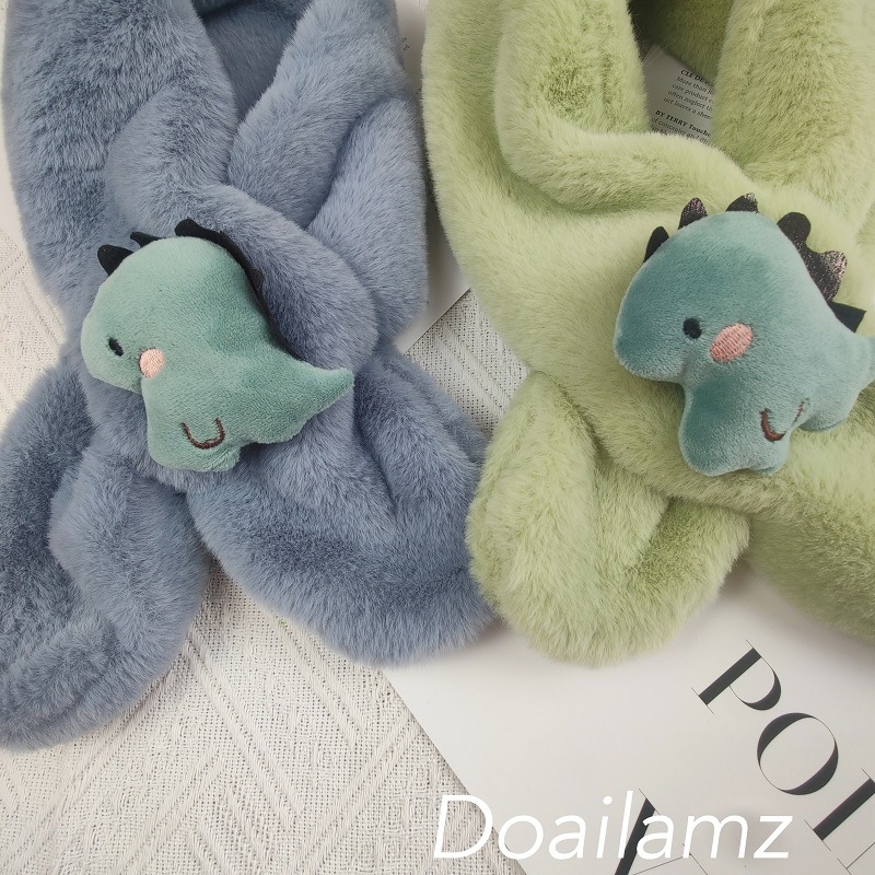 Unisex φουλάρι από plush για φθινοπώρο και χειμώνα, μονοχρωματικό σχέδιο, warp-knitted ύφασμα, ζεστό