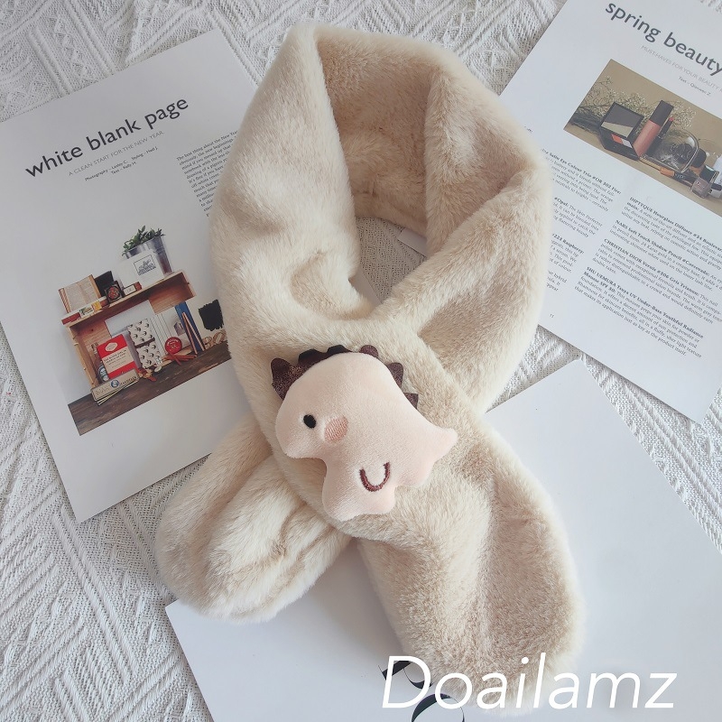 Unisex φουλάρι από plush για φθινοπώρο και χειμώνα, μονοχρωματικό σχέδιο, warp-knitted ύφασμα, ζεστό