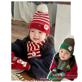 Детска зимна плетена шапка с купол и козирка, топла и ветроустойчива, вълнена смес с акрил 71-80%