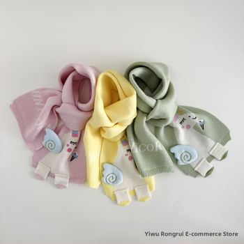 Παιδικό φουλάρι με μονόχρωμο σχέδιο – βαμβάκι, πλέξη warp, διατηρεί ζεστασιά, φθινοπωρινό–χειμερινό