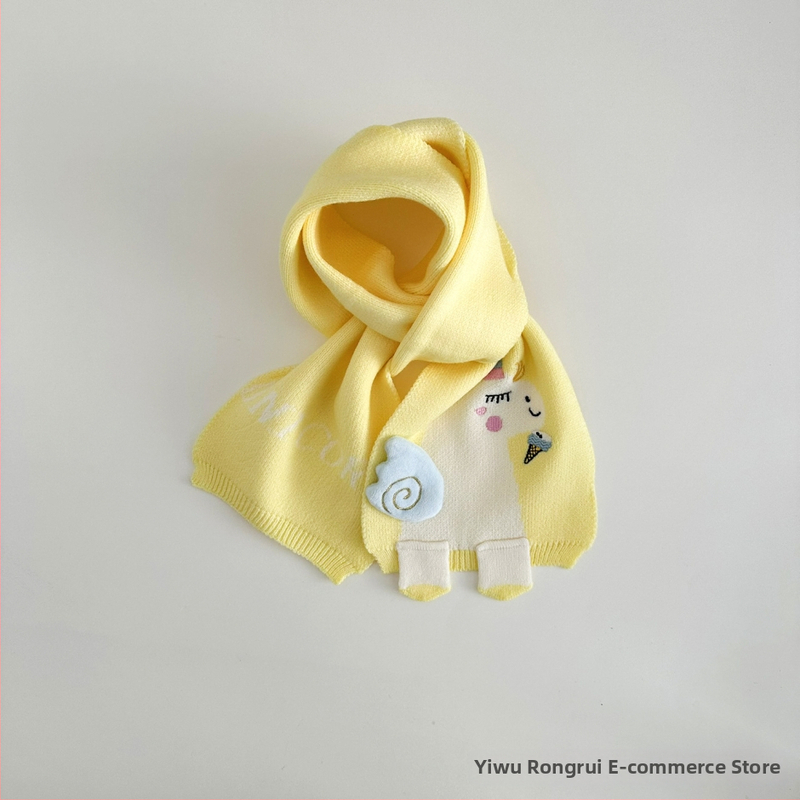 Παιδικό φουλάρι με μονόχρωμο σχέδιο – βαμβάκι, πλέξη warp, διατηρεί ζεστασιά, φθινοπωρινό–χειμερινό