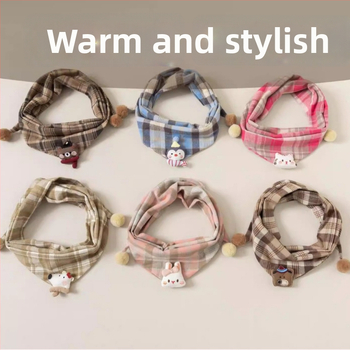 Παιδικό τρίγωνο φουλάρι από βαμβάκι, unisex, μοτίβο καρτούν, φθινοπωρινό–χειμερινό στυλ, κορεατικός σχεδιασμός.