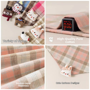 Παιδικό τρίγωνο φουλάρι από βαμβάκι, unisex, μοτίβο καρτούν, φθινοπωρινό–χειμερινό στυλ, κορεατικός σχεδιασμός.