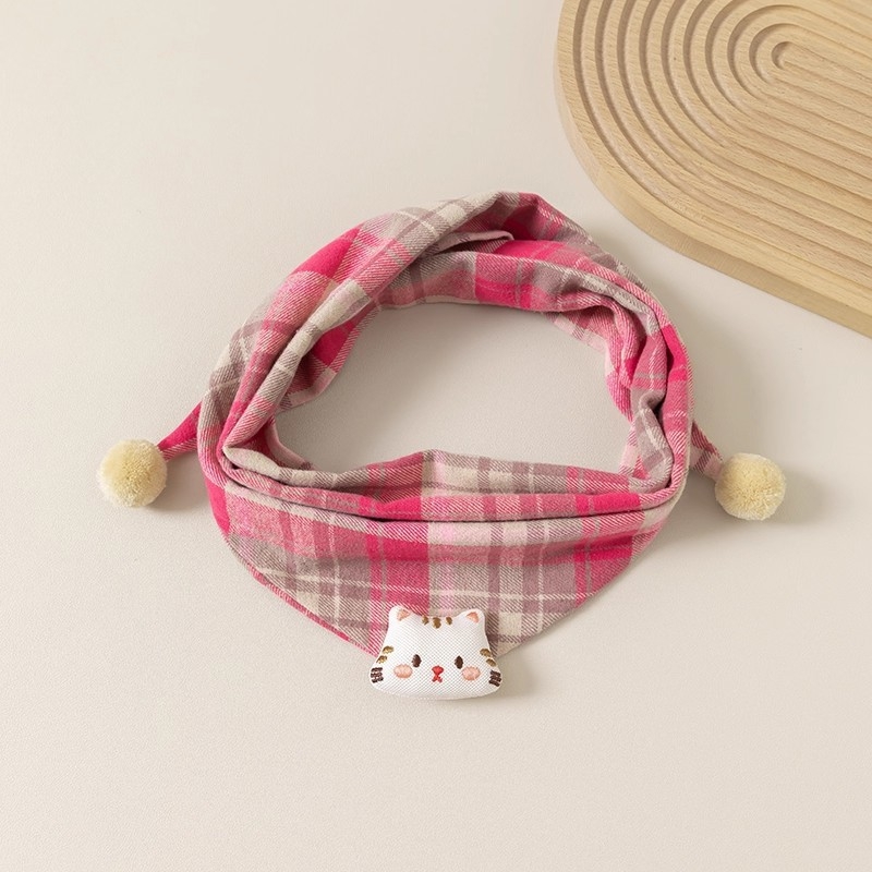 Παιδικό τρίγωνο φουλάρι από βαμβάκι, unisex, μοτίβο καρτούν, φθινοπωρινό–χειμερινό στυλ, κορεατικός σχεδιασμός.