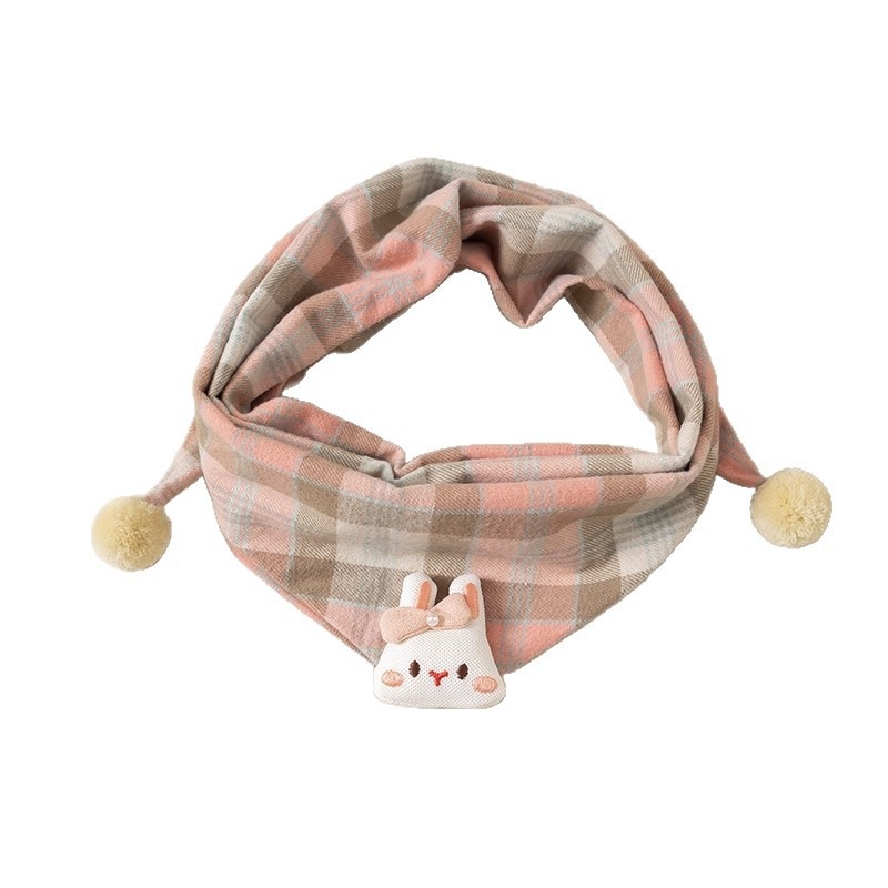 Παιδικό τρίγωνο φουλάρι από βαμβάκι, unisex, μοτίβο καρτούν, φθινοπωρινό–χειμερινό στυλ, κορεατικός σχεδιασμός.