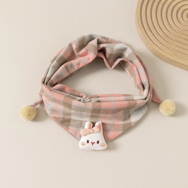 Παιδικό τρίγωνο φουλάρι από βαμβάκι, unisex, μοτίβο καρτούν, φθινοπωρινό–χειμερινό στυλ, κορεατικός σχεδιασμός.