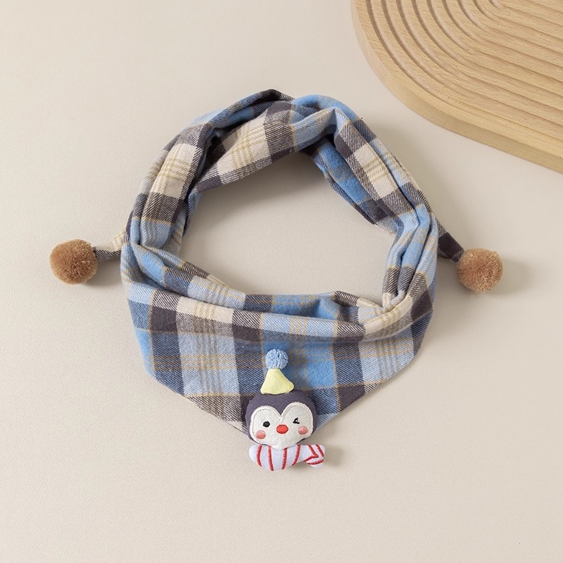 Παιδικό τρίγωνο φουλάρι από βαμβάκι, unisex, μοτίβο καρτούν, φθινοπωρινό–χειμερινό στυλ, κορεατικός σχεδιασμός.