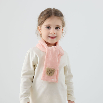 Βαμβακερός κασκόλ μωρού, ζεστός για χειμώνα και φθινόπωρο, σχέδιο καρτούν, στυλ ιαπωνο-κορεατικής γλυκύτητας, μάρκα Pineapple pudding, διαθέσιμη παραμετροποίηση