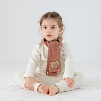 Βαμβακερός κασκόλ μωρού, ζεστός για χειμώνα και φθινόπωρο, σχέδιο καρτούν, στυλ ιαπωνο-κορεατικής γλυκύτητας, μάρκα Pineapple pudding, διαθέσιμη παραμετροποίηση