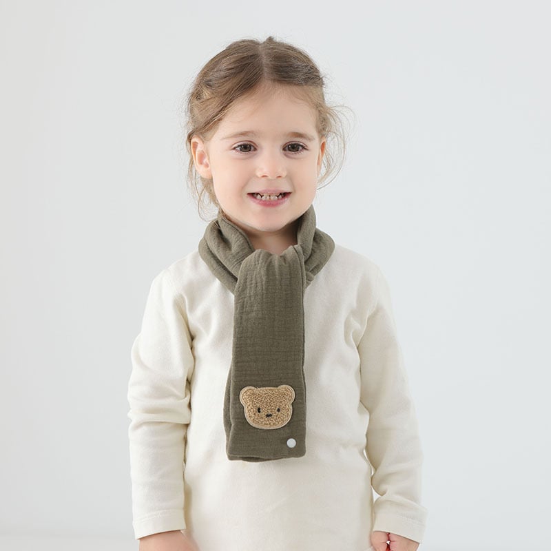 Βαμβακερός κασκόλ μωρού, ζεστός για χειμώνα και φθινόπωρο, σχέδιο καρτούν, στυλ ιαπωνο-κορεατικής γλυκύτητας, μάρκα Pineapple pudding, διαθέσιμη παραμετροποίηση