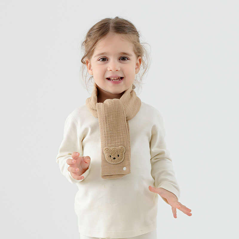 Βαμβακερός κασκόλ μωρού, ζεστός για χειμώνα και φθινόπωρο, σχέδιο καρτούν, στυλ ιαπωνο-κορεατικής γλυκύτητας, μάρκα Pineapple pudding, διαθέσιμη παραμετροποίηση