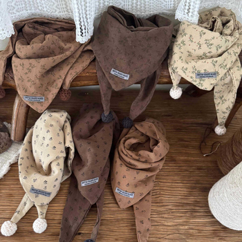 Βρεφικό τρίγωνο φουλάρι - βαμβάκι, καρτούν μοτίβο, κορεατικό στυλ, φθινοπωρινό/χειμωνιάτικο, unisex