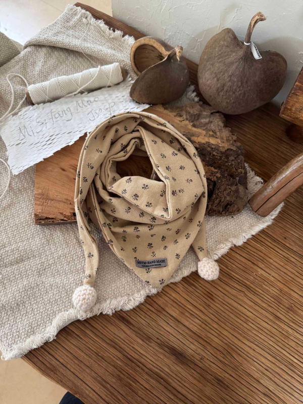 Βρεφικό τρίγωνο φουλάρι - βαμβάκι, καρτούν μοτίβο, κορεατικό στυλ, φθινοπωρινό/χειμωνιάτικο, unisex