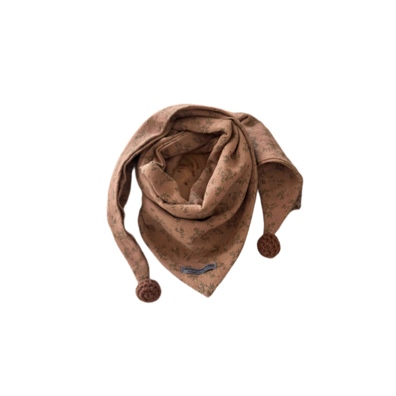 Βρεφικό τρίγωνο φουλάρι - βαμβάκι, καρτούν μοτίβο, κορεατικό στυλ, φθινοπωρινό/χειμωνιάτικο, unisex