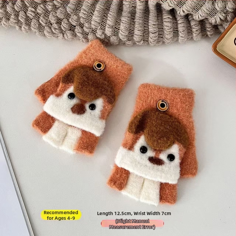 Παιδικά γάντια με καπάκι και διαχωρισμένα δάχτυλα, Jacquard πλέξη, αρκτιчесκο φλις, φθινόπωρο-χειμώνας, unisex, διατήρηση θερμοκρασίας, μοντέλο πιγκουΐνος σε καρτούν