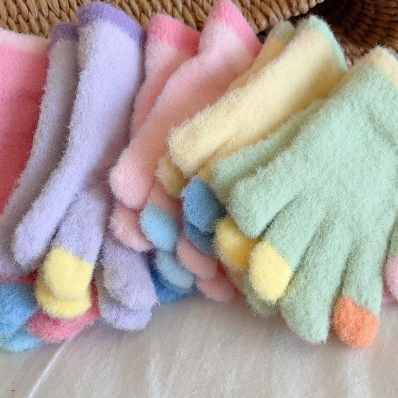 Dječje vunene rukavice s pet prstiju, zimske, unisex, za djecu 4–10 godina, zadržavaju toplinu