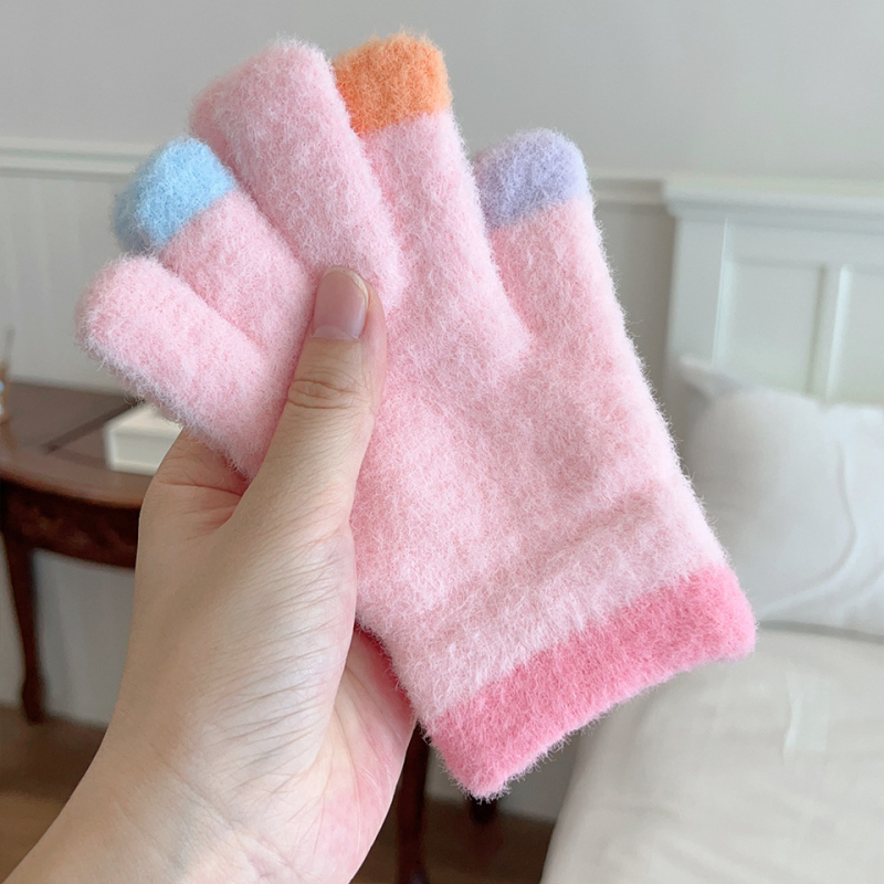 Dječje vunene rukavice s pet prstiju, zimske, unisex, za djecu 4–10 godina, zadržavaju toplinu