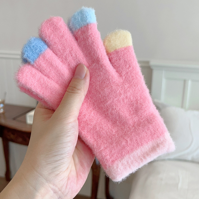 Dječje vunene rukavice s pet prstiju, zimske, unisex, za djecu 4–10 godina, zadržavaju toplinu