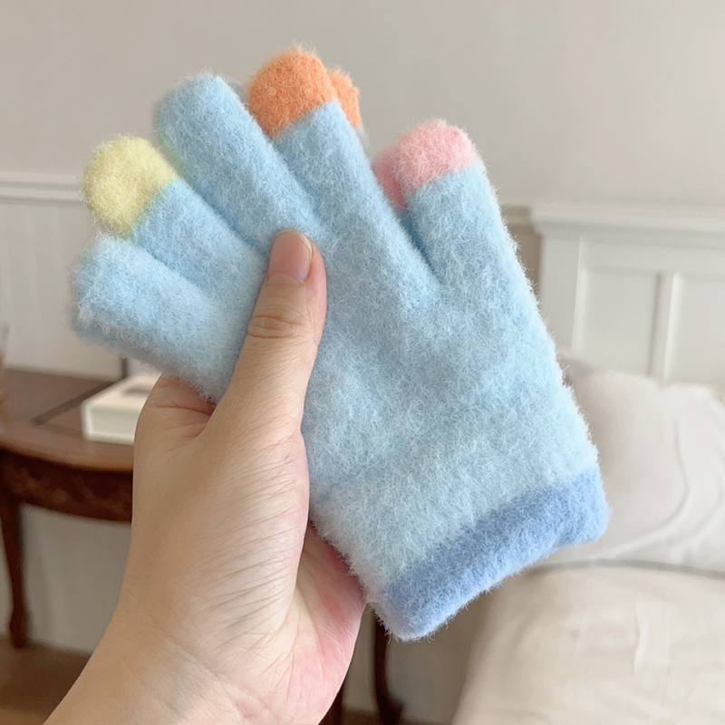 Dječje vunene rukavice s pet prstiju, zimske, unisex, za djecu 4–10 godina, zadržavaju toplinu