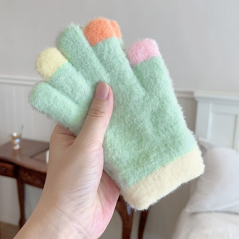 Dječje vunene rukavice s pet prstiju, zimske, unisex, za djecu 4–10 godina, zadržavaju toplinu