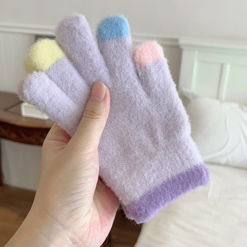 Dječje vunene rukavice s pet prstiju, zimske, unisex, za djecu 4–10 godina, zadržavaju toplinu