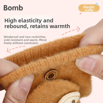 Χειμερινά παιδικά γάντια με διαιρεμένα δάχτυλα, καρτούν σχέδιο, πλεγμένα νάιλον, unisex, διατηρούν τη θερμότητα, για ηλικίες 0–3 ετών