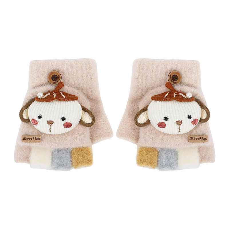 Χειμερινά παιδικά γάντια με διαιρεμένα δάχτυλα, καρτούν σχέδιο, πλεγμένα νάιλον, unisex, διατηρούν τη θερμότητα, για ηλικίες 0–3 ετών