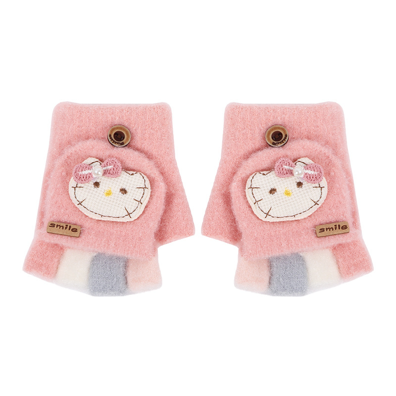 Χειμερινά παιδικά γάντια με διαιρεμένα δάχτυλα, καρτούν σχέδιο, πλεγμένα νάιλον, unisex, διατηρούν τη θερμότητα, για ηλικίες 0–3 ετών