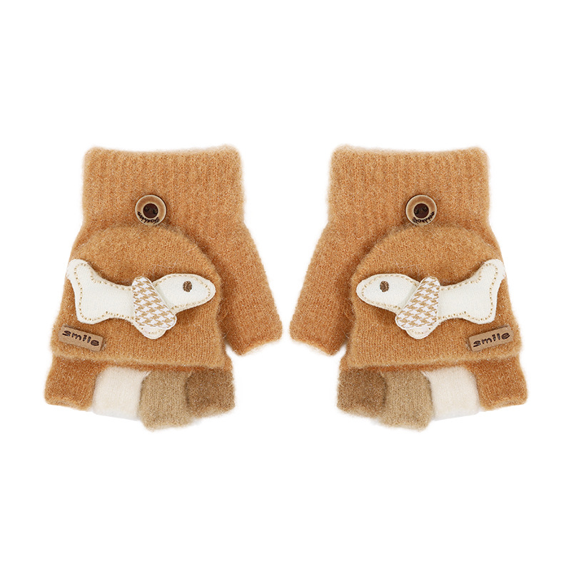 Χειμερινά παιδικά γάντια με διαιρεμένα δάχτυλα, καρτούν σχέδιο, πλεγμένα νάιλον, unisex, διατηρούν τη θερμότητα, για ηλικίες 0–3 ετών