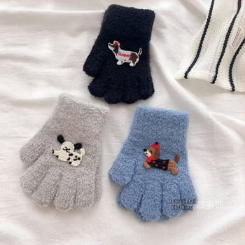 Παιδικά γάντια από φλίς, με διαιρεμένα δάχτυλα, καρτούν, για παιδιά 2–6 ετών, unisex, ζεστά για τον χειμώνα