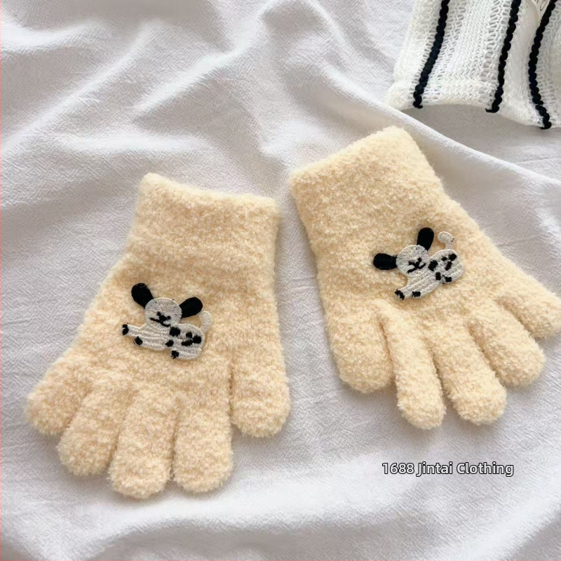 Παιδικά γάντια από φλίς, με διαιρεμένα δάχτυλα, καρτούν, για παιδιά 2–6 ετών, unisex, ζεστά για τον χειμώνα