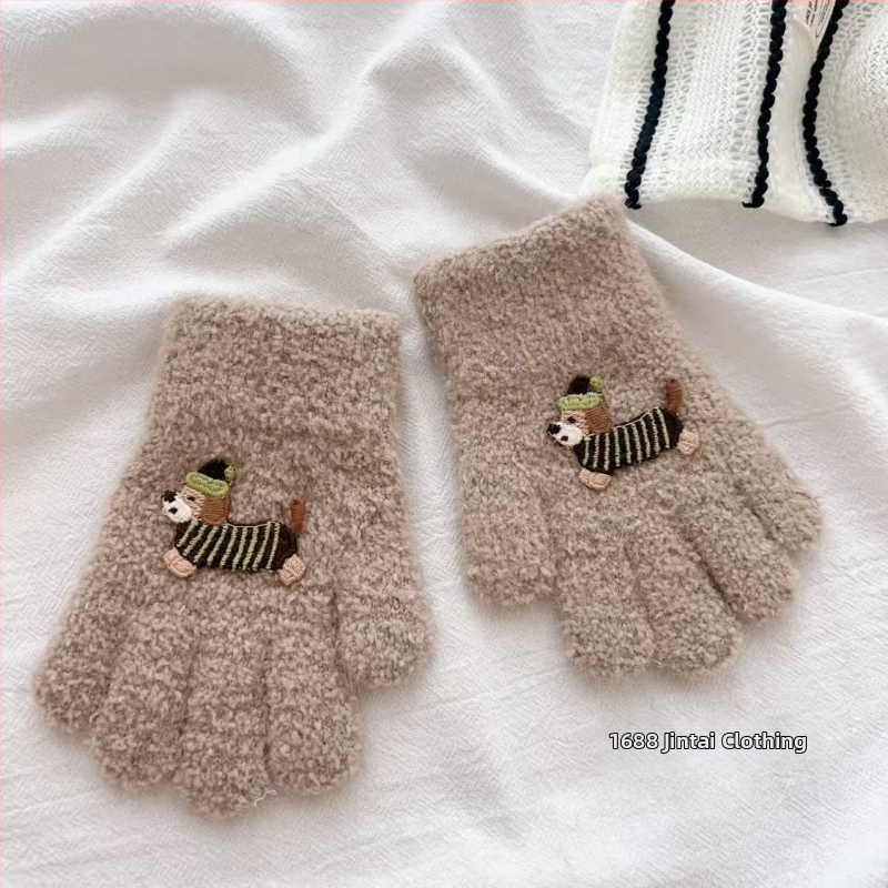 Παιδικά γάντια από φλίς, με διαιρεμένα δάχτυλα, καρτούν, για παιδιά 2–6 ετών, unisex, ζεστά για τον χειμώνα