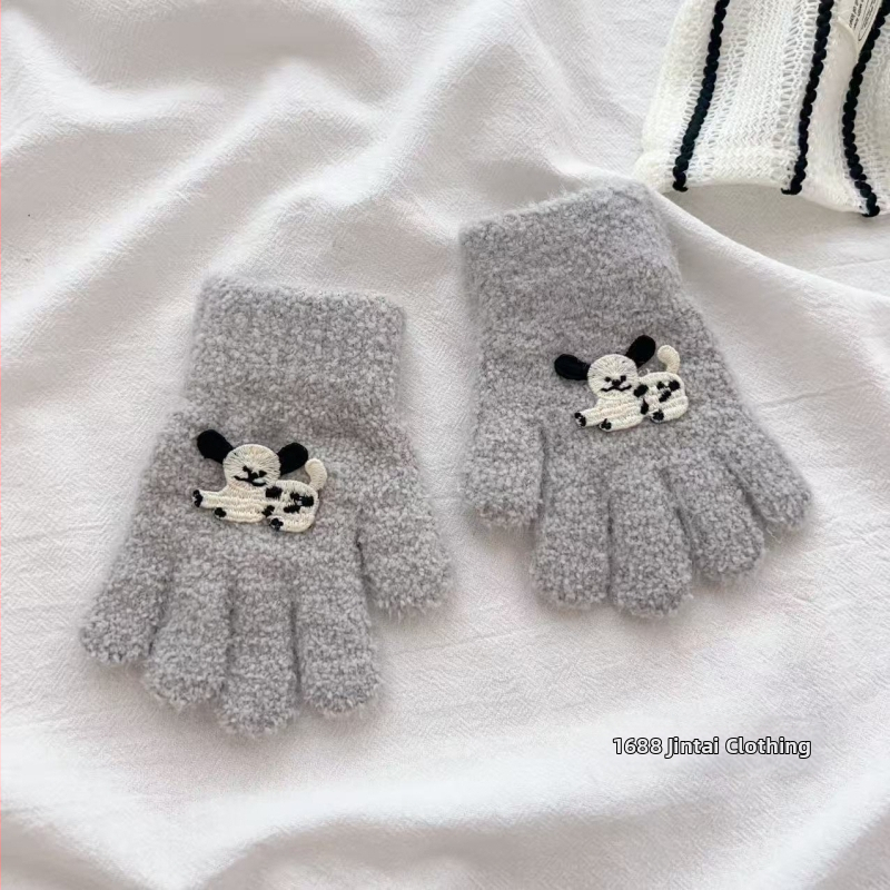 Παιδικά γάντια από φλίς, με διαιρεμένα δάχτυλα, καρτούν, για παιδιά 2–6 ετών, unisex, ζεστά για τον χειμώνα