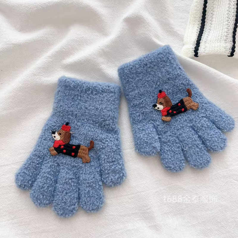 Παιδικά γάντια από φλίς, με διαιρεμένα δάχτυλα, καρτούν, για παιδιά 2–6 ετών, unisex, ζεστά για τον χειμώνα