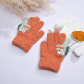 Παιδικά γάντια πλεκτά με σχέδιο δεινοσαύρου, για αγόρια και κορίτσια, με επένδυση φλίς, Jacquard πλέξη, ηλικίες 3–6 ετών