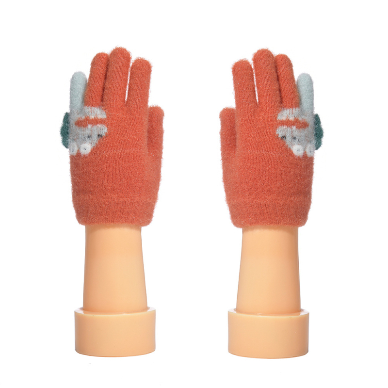 Παιδικά γάντια πλεκτά με σχέδιο δεινοσαύρου, για αγόρια και κορίτσια, με επένδυση φλίς, Jacquard πλέξη, ηλικίες 3–6 ετών