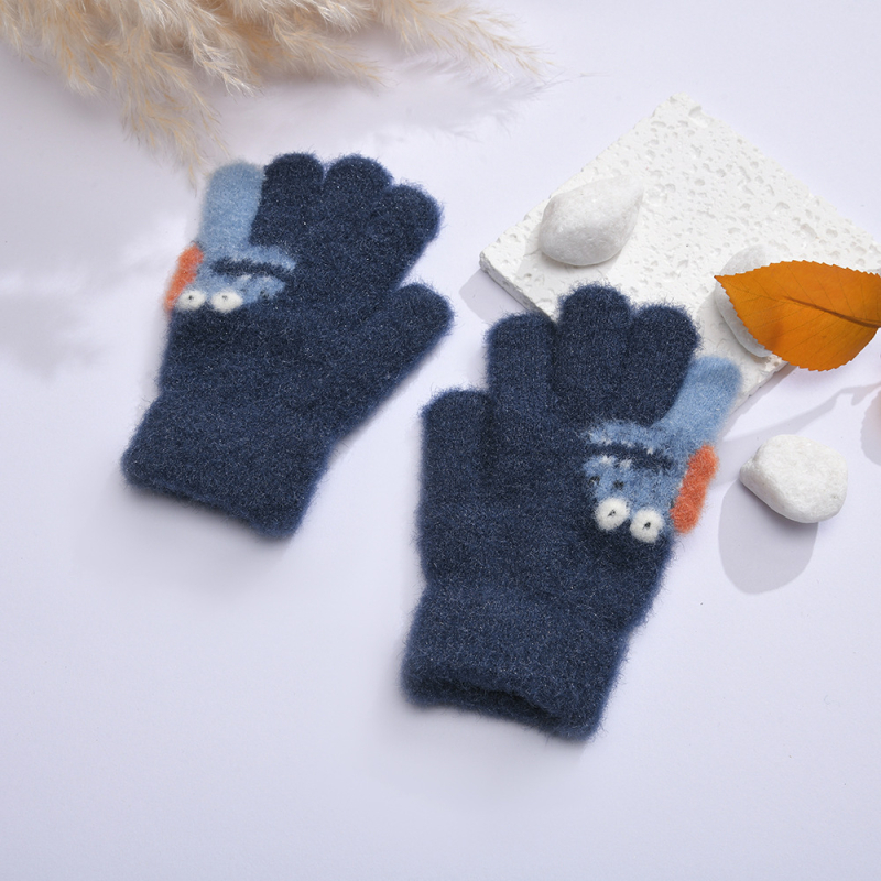 Παιδικά γάντια πλεκτά με σχέδιο δεινοσαύρου, για αγόρια και κορίτσια, με επένδυση φλίς, Jacquard πλέξη, ηλικίες 3–6 ετών