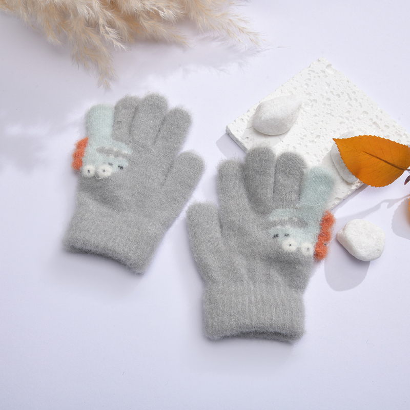 Παιδικά γάντια πλεκτά με σχέδιο δεινοσαύρου, για αγόρια και κορίτσια, με επένδυση φλίς, Jacquard πλέξη, ηλικίες 3–6 ετών