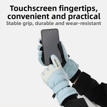 Παιδικά γάντια σκι – ζεστά, με δάχτυλα σε κορεατικό στυλ, από πολυεστέρα, για ηλικίες 8–12, χειμώνας